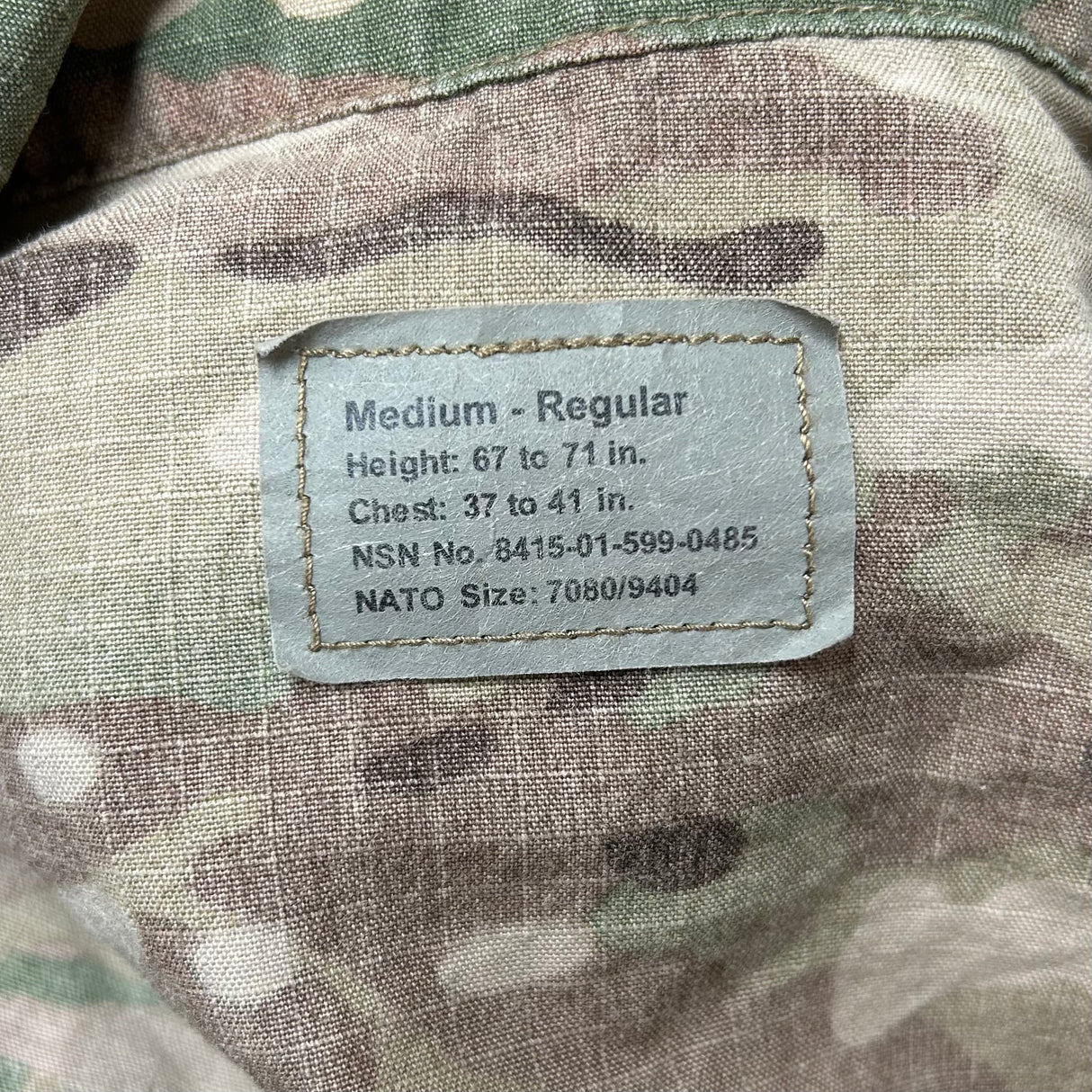 アメリカ軍 U.S.ARMY マルチカム リップストップ コンバットジャケット ワッペン付 USED A20UW=