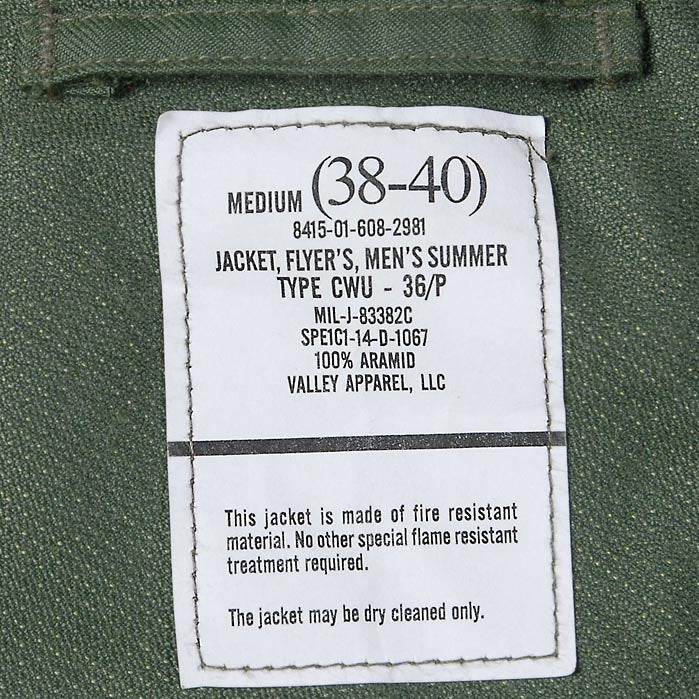 アメリカ軍 CWU-36/P フライトジャケット 新型生地 上質USED A21N3-SP