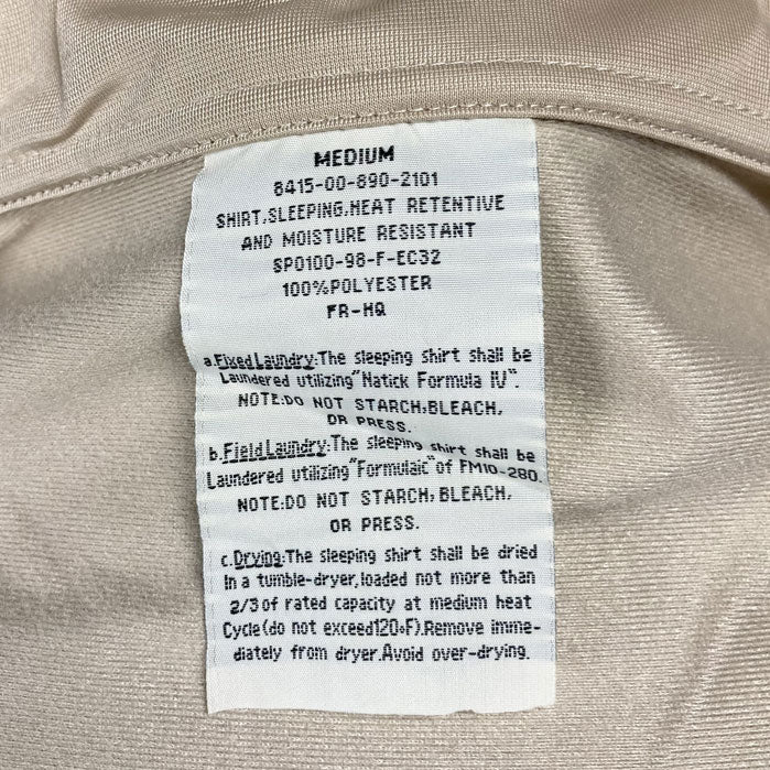 アメリカ軍 サンド FR-HQ スリーピングシャツ 新品 A26KN-