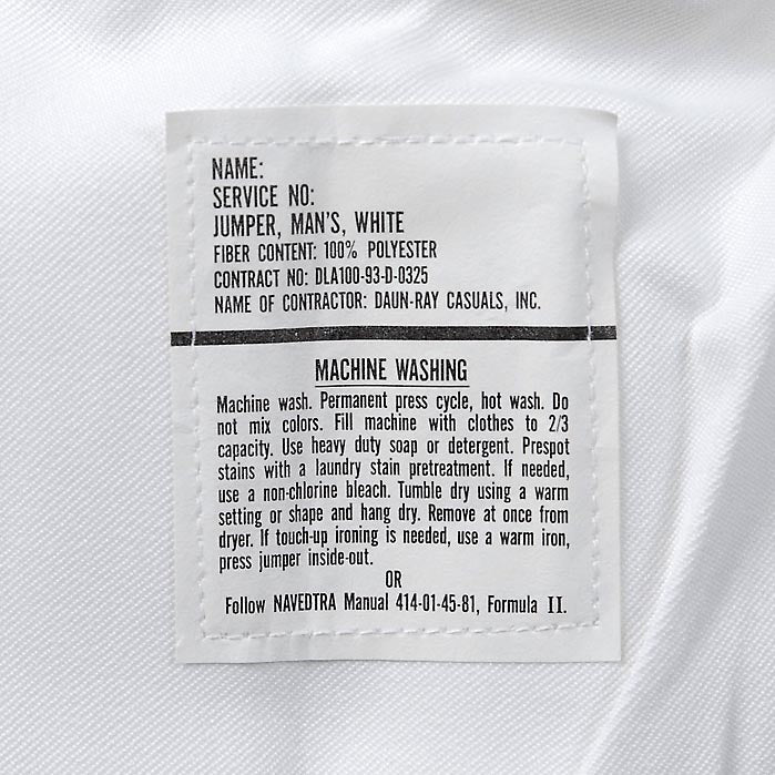 アメリカ海軍 U.S.NAVY ホワイト セーラー 新品 A66N=