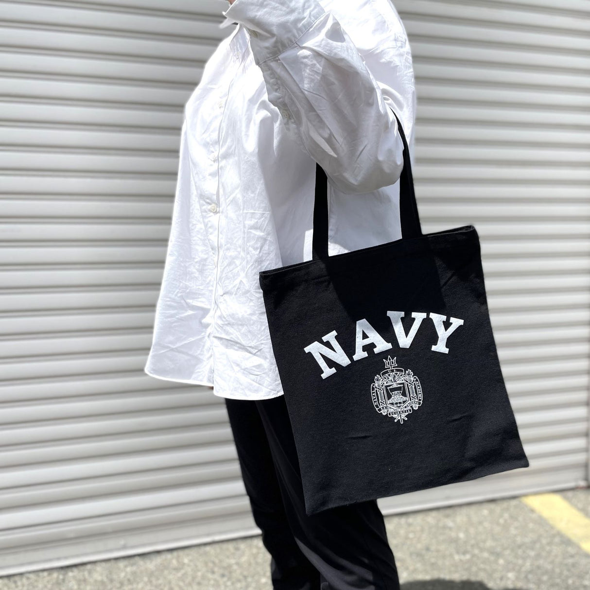 (5/20まで特価)US N.A. ネービーアカデミー. ブラック, トートバッグ 新品 A6N-
