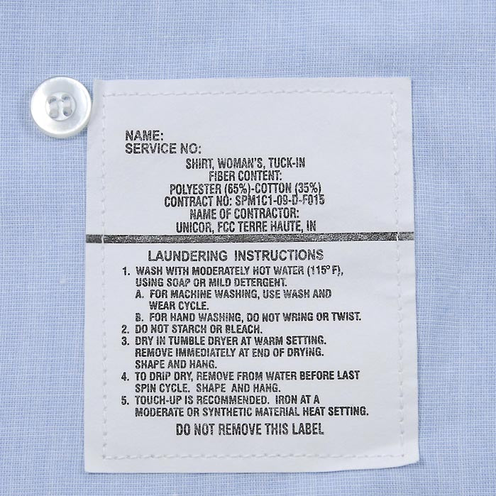 【レディース特価】アメリカ空軍 USAF ライトブルー レディース タックイン ドレスシャツ ニアニュー AF-LS-LN2-