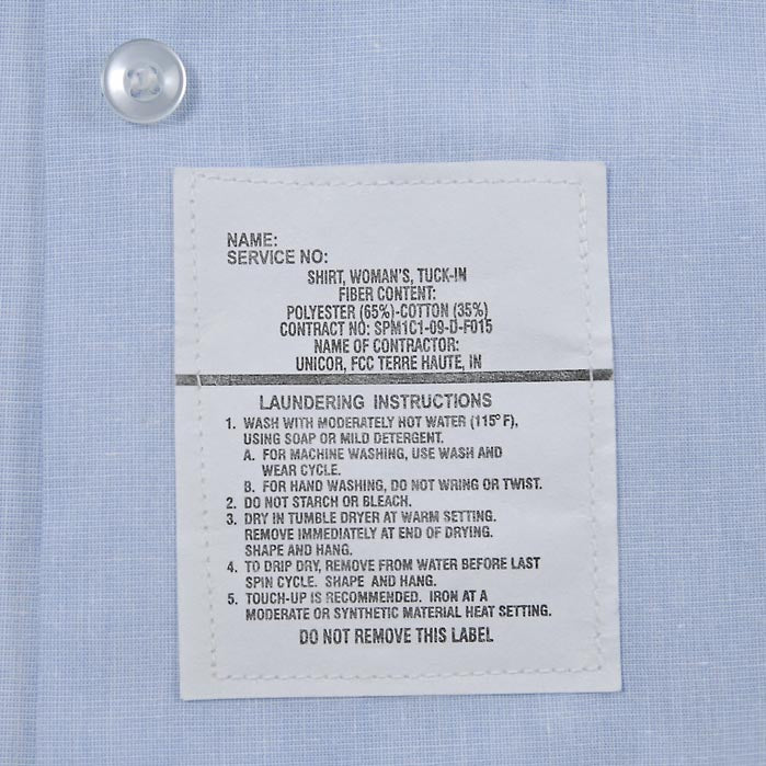 【レディース特価】アメリカ空軍 USAF ライトブルー レディース タックイン ドレスシャツ USED AF-LS-LU-