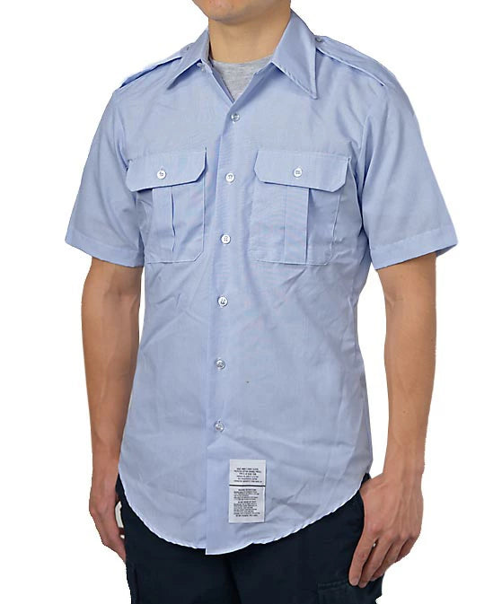 アメリカ空軍 USAF ライトブルー 半袖ドレスシャツ USED AF-SS-U-