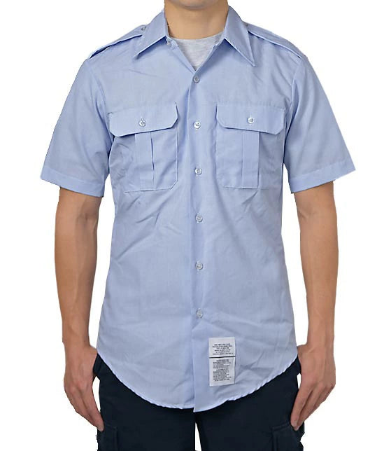 アメリカ空軍 USAF ライトブルー 半袖ドレスシャツ USED AF-SS-U-