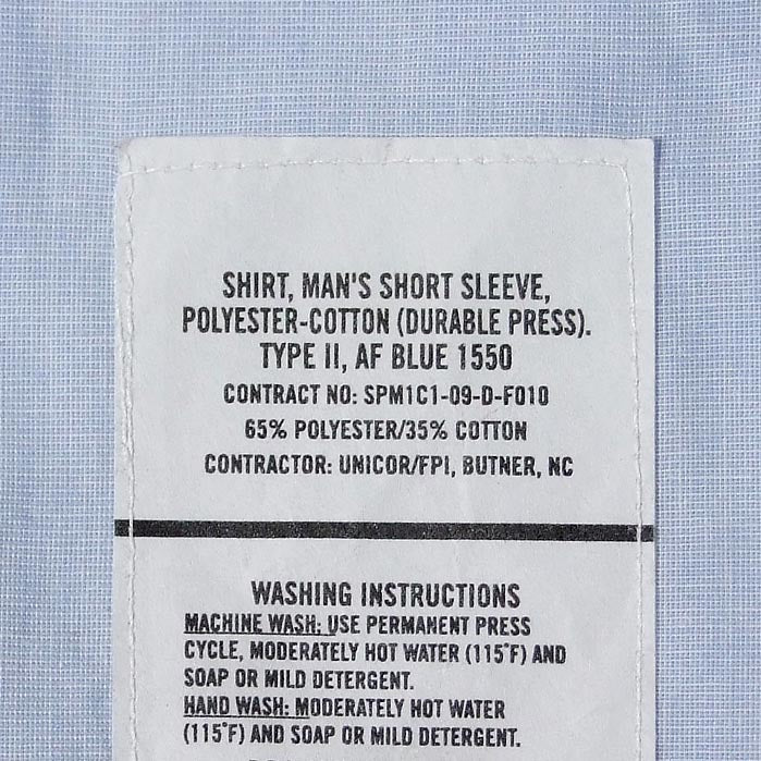 アメリカ空軍 USAF ライトブルー 半袖ドレスシャツ USED AF-SS-U-