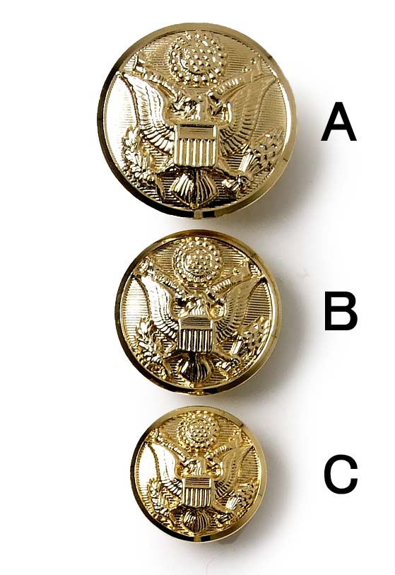 アメリカ陸軍 U.S.ARMY ゴールド ジャケット用ボタン 新品 AMYBTN-