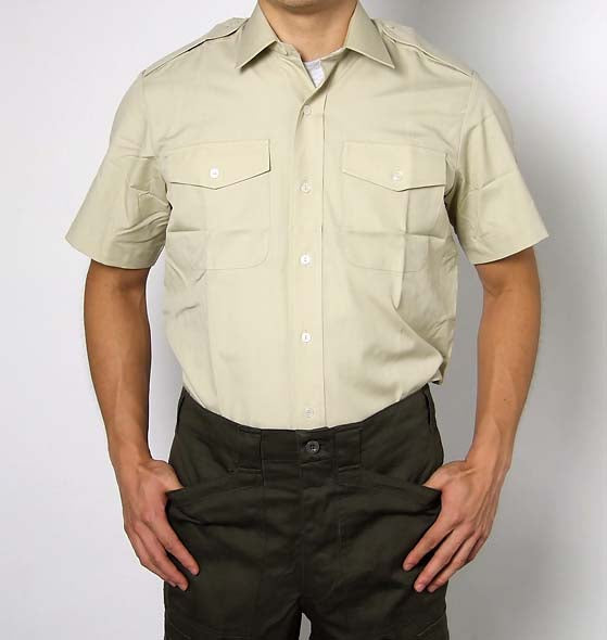 イギリス陸軍 ARMY ベージュ 半袖ドレスシャツ 新品 B15N-