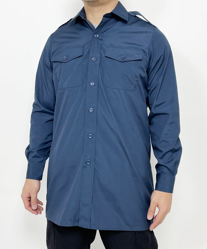 イギリス空軍 RAF ミッドブルー ドレスシャツ USED B16U-