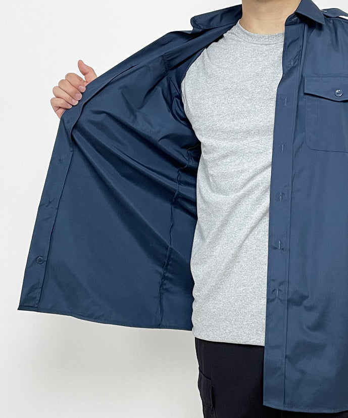 イギリス空軍 RAF ミッドブルー ドレスシャツ 上質USED B16N3-