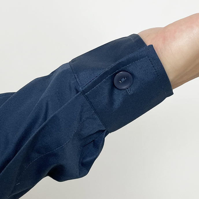 【レディース特価】イギリス空軍 RAF ミッドブルー レディース ドレスシャツ 上質USED B16N3-LDY-