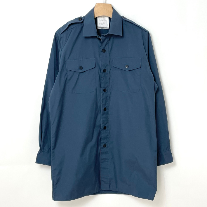 イギリス空軍 RAF ミッドブルー ドレスシャツ USED B16U-
