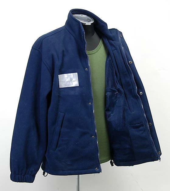 イギリス ボーダーポリス ネイビー フリースジャケット 胸シール付 USED B49UB