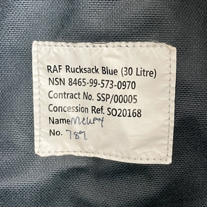 イギリス空軍 RAF ブルー ラックサック BランクUSED B9U2