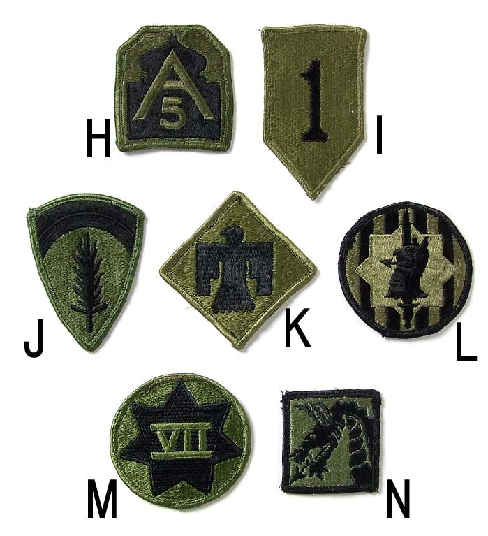 アメリカ軍 ミリタリー OD 部隊章ワッペン USED BRANCH-GU-