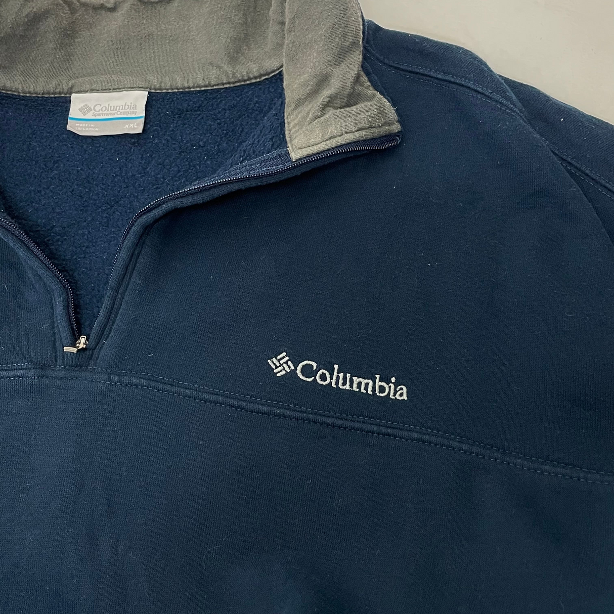 Columbia/コロンビア ネイビー ハーフジップ プルオーバースウェットシャツ XXLサイズ【FB-SS-0017B=】