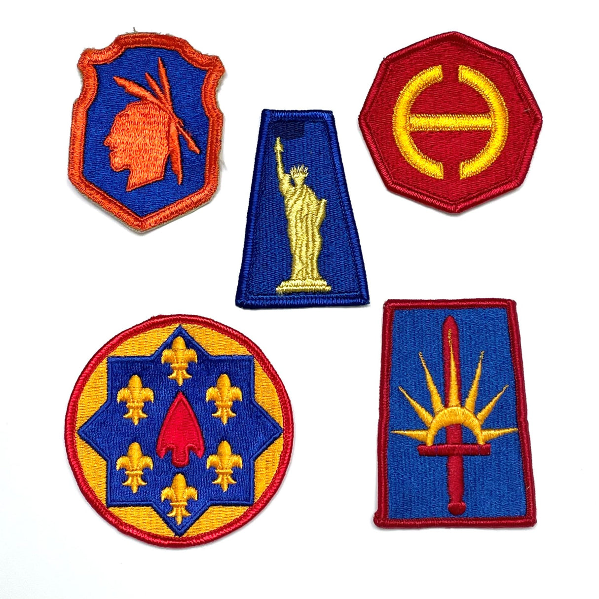 【5枚セット】アメリカ軍 カラー 部隊章ワッペン 新品 COLOR5-E-
