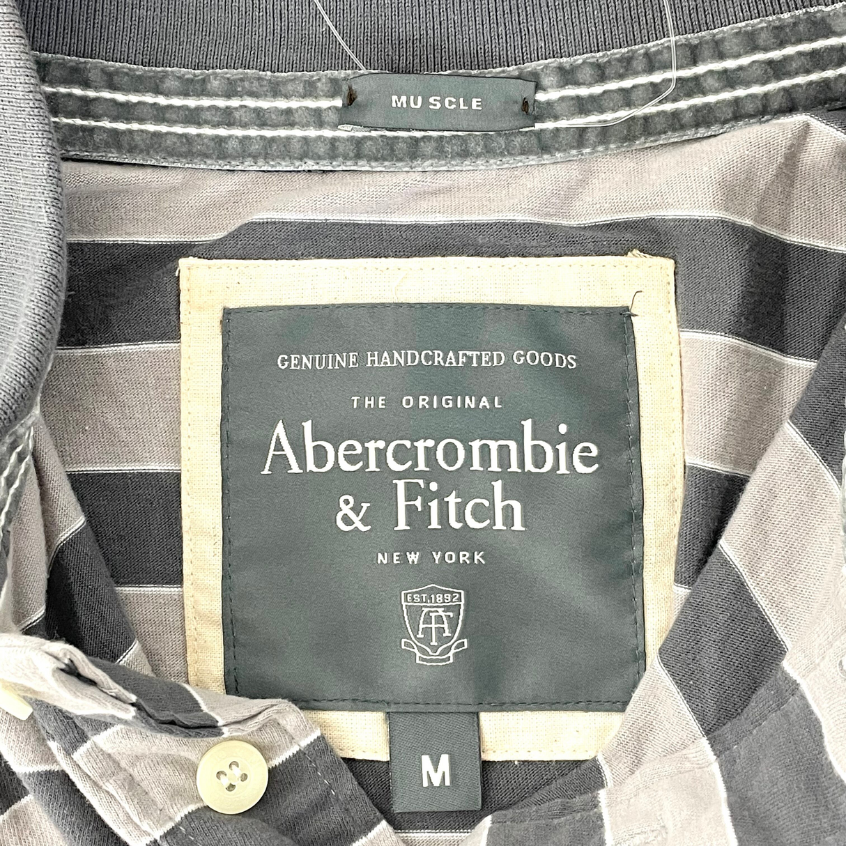Abercrombie&Fitch/アバクロンビー&フィッチ ストライプ アバクロ ポロシャツ Mサイズ【FB-PS-0001B-】