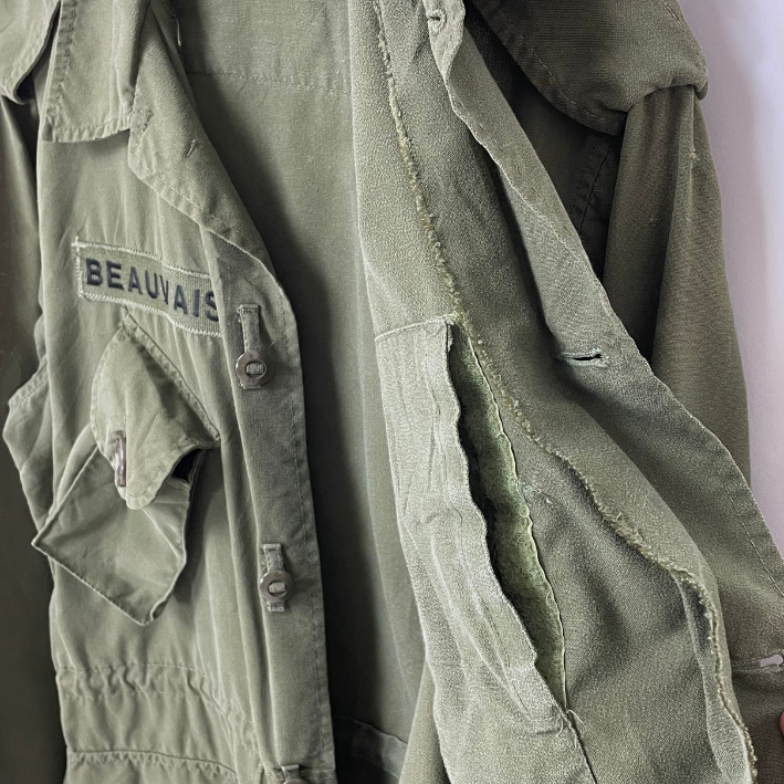 カナダ軍 OG-107 ライトウェイト MK2 コンバットジャケット ワッペン付 USED E12UW=