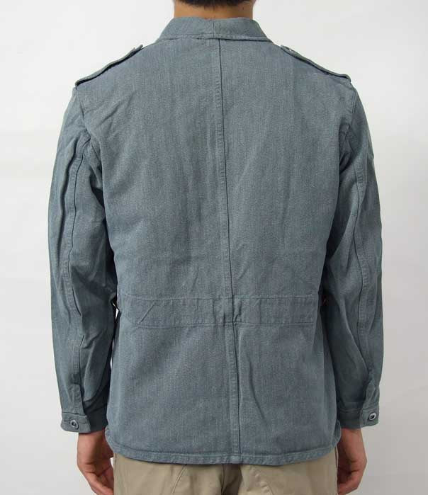 スイス軍 前期型 デニム ワークジャケット メタルボタン 上質USED E51CVN3