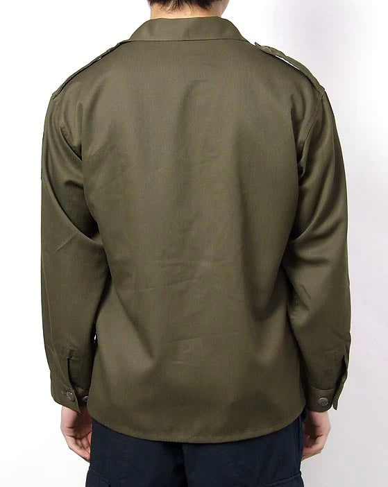 オーストリア軍 ブラウン 厚手ファティーグシャツ USED E74U=