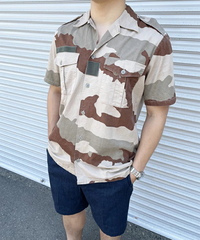 フランス軍 デザートカモ 半袖チャドシャツ USED F14DU-