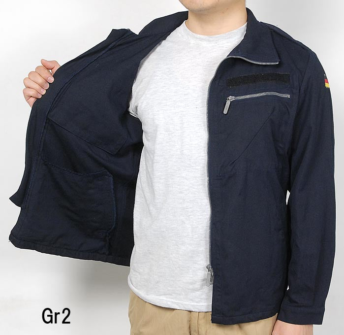 (8/1まで特価)ドイツ海軍 ダークネイビー アラミド デッキジャケット 上質USED G42N3
