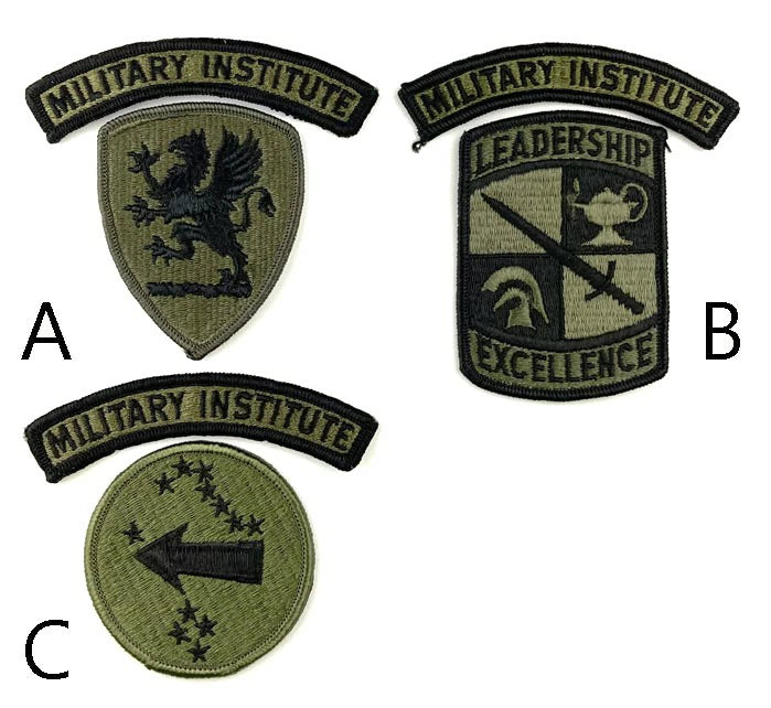 アメリカ軍 OD MILITARY INSTITUTE ワッペン 新品 INSTITUE-