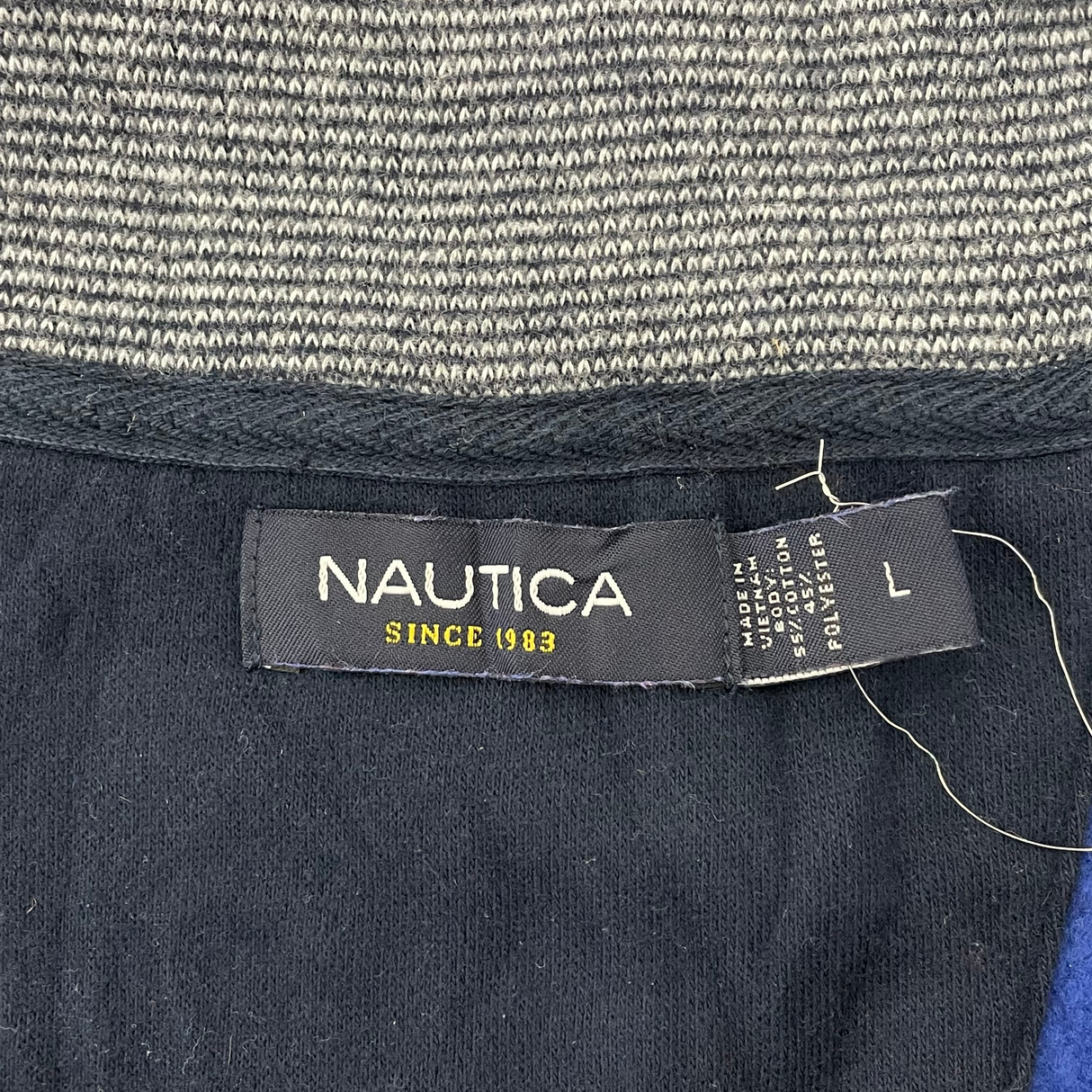 NAUTICA/ノーティカ ブルー ハーフジップ プルオーバースウェットシャツ Lサイズ【FB-SS-0011B】