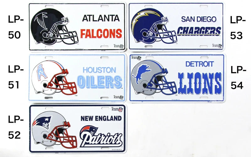 NFL アメリカンフットボール ビンテージ ライセンスプレート 新品 50-57-