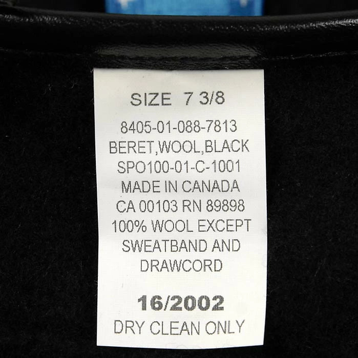 アメリカ軍 U.S.ARMY ブラック スタンダードブルー ウール ベレー帽 ワッペン付 新品 M51NA-