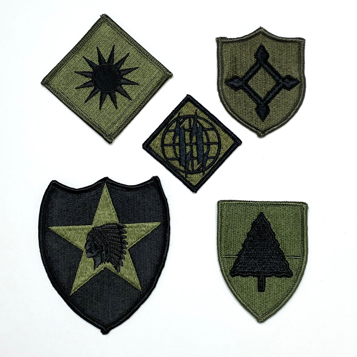 【5枚セット】アメリカ軍 OD 部隊章ワッペン 新品 OD5-B-