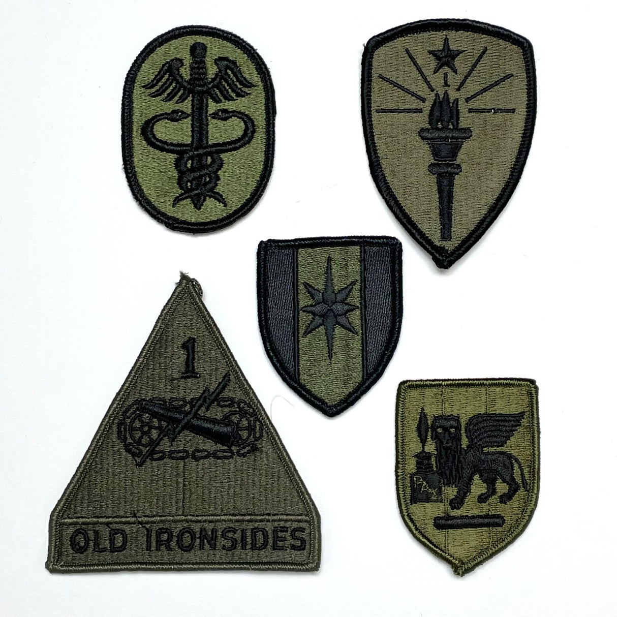 【5枚セット】アメリカ軍 OD 部隊章ワッペン 新品 OD5-C-