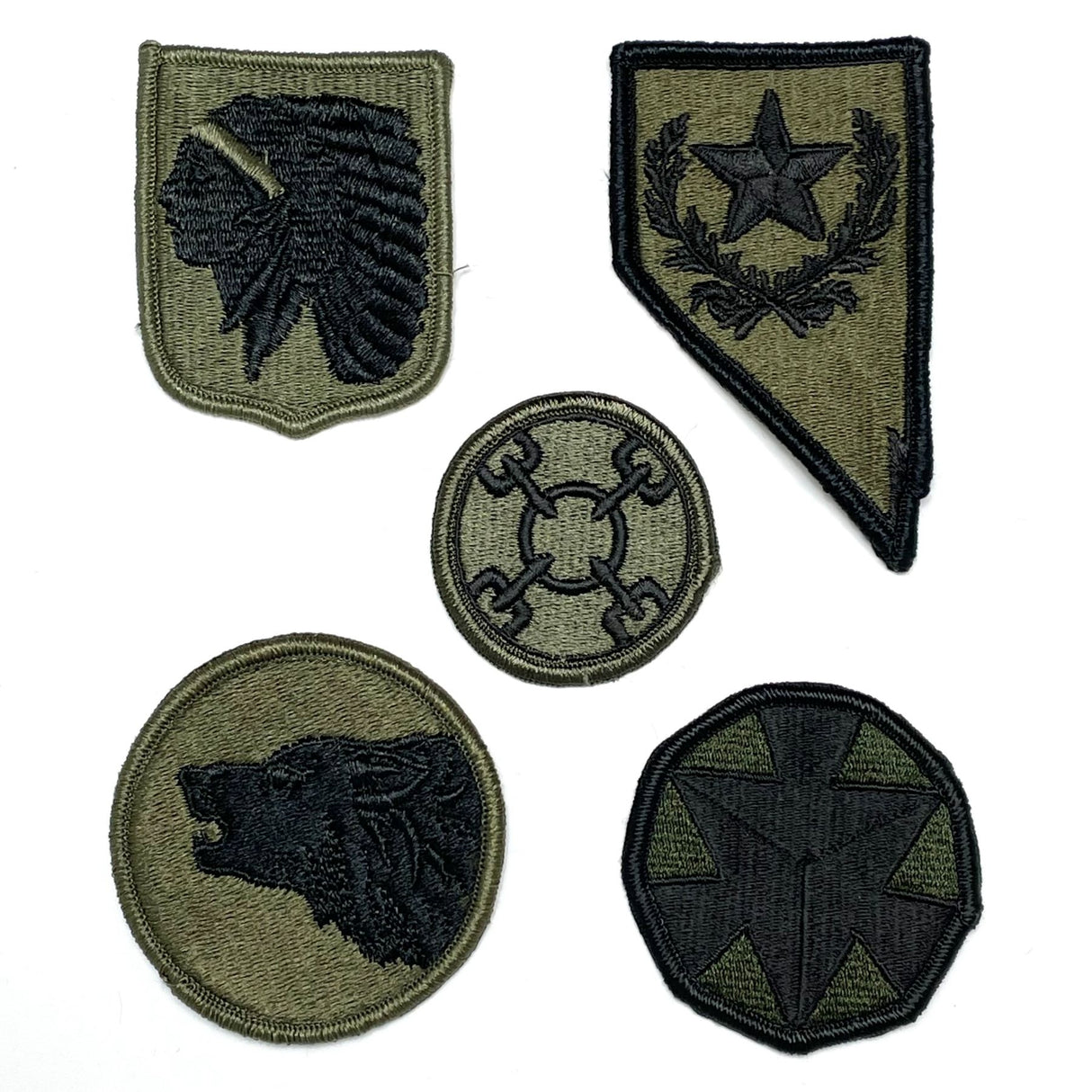【5枚セット】アメリカ軍 OD 部隊章ワッペン 新品 OD5-F-