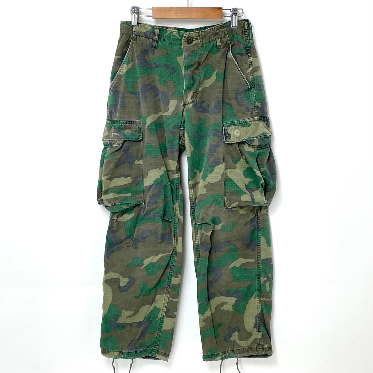 1975年製 アメリカ軍 U.S.ARMY ERDL リーフカモ リップストップ ジャングルファティーグパンツ 4thモデル XS/Sサイズ(W69cm/L69cm)【FB-PT-ML0013B=】