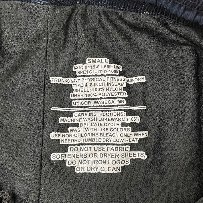 アメリカ海軍 U.S.NAVY フィジカルトレーニング ショートパンツ シルバーレター ニアニュー PT-SHORTS-NN2-