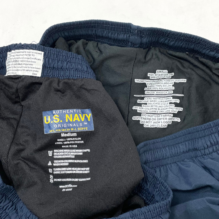 アメリカ海軍 U.S.NAVY フィジカルトレーニング ショートパンツ シルバーレター ニアニュー PT-SHORTS-NN2-