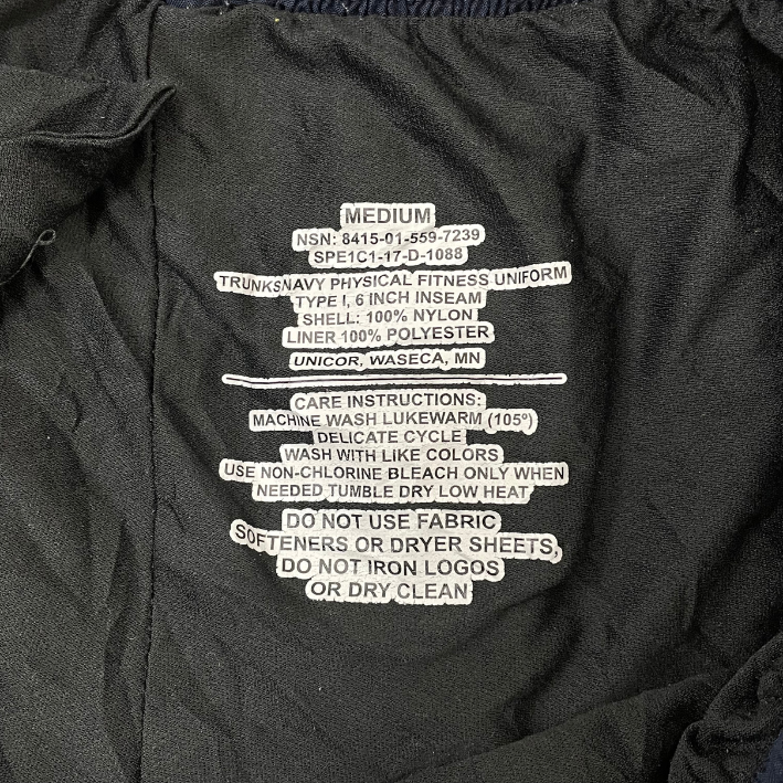 アメリカ海軍 U.S.NAVY フィジカルトレーニング ショートパンツ シルバーレター ニアニュー PT-SHORTS-NN2-