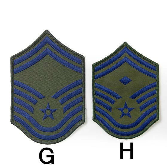 アメリカ空軍 USAF OD/ネイビー 階級章ワッペン 新品 RANK-AF-GN-