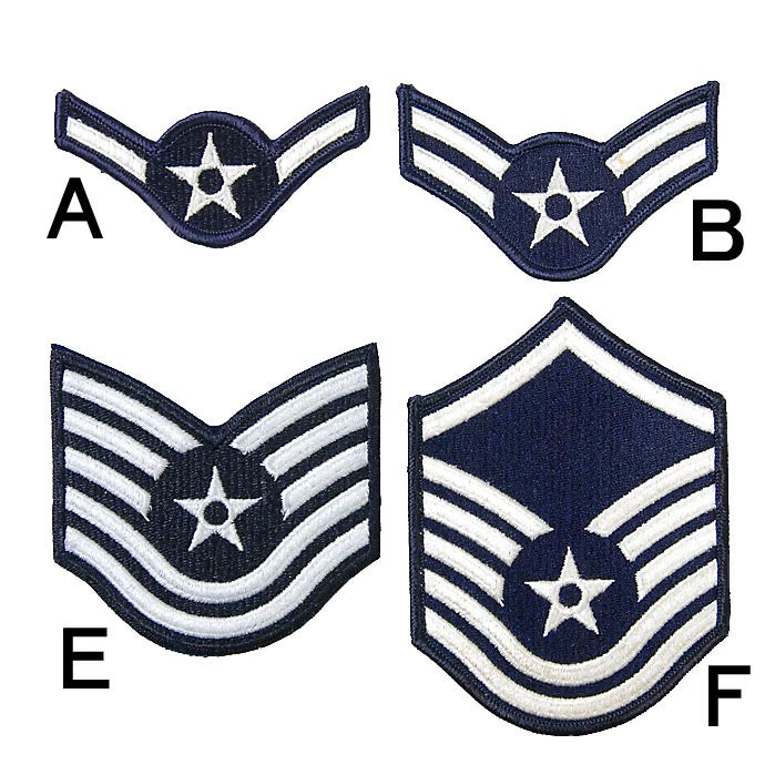 アメリカ空軍 USAF 階級章ワッペン 新品 RANK-AF-N-