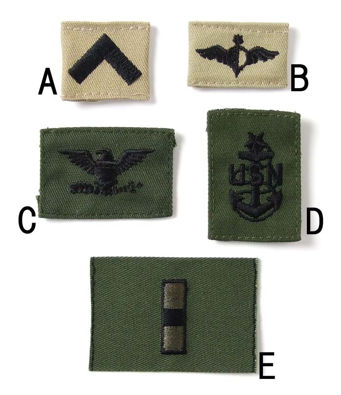 アメリカ軍 ミリタリー襟章ワッペン 新品 RANK-GN-S-