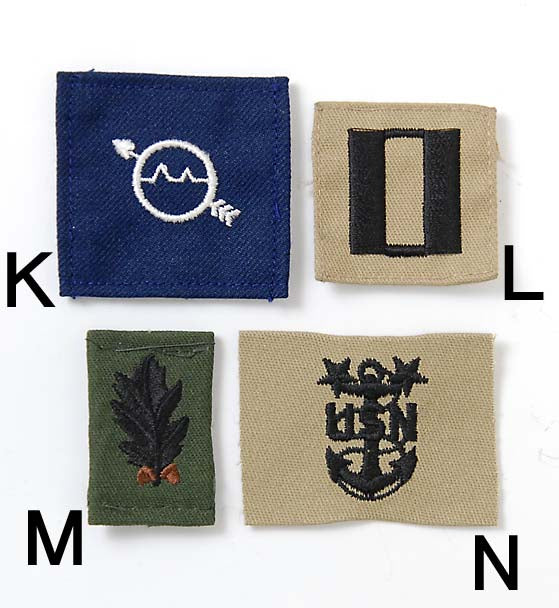 アメリカ軍 ミリタリー襟章ワッペン 新品 RANK-GN-S-