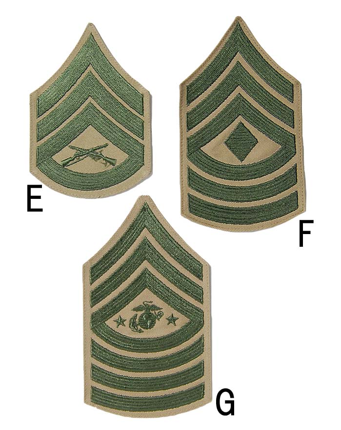 アメリカ海兵隊 USMC ベージュ 階級章ワッペン 新品 RANK-MC-KN-
