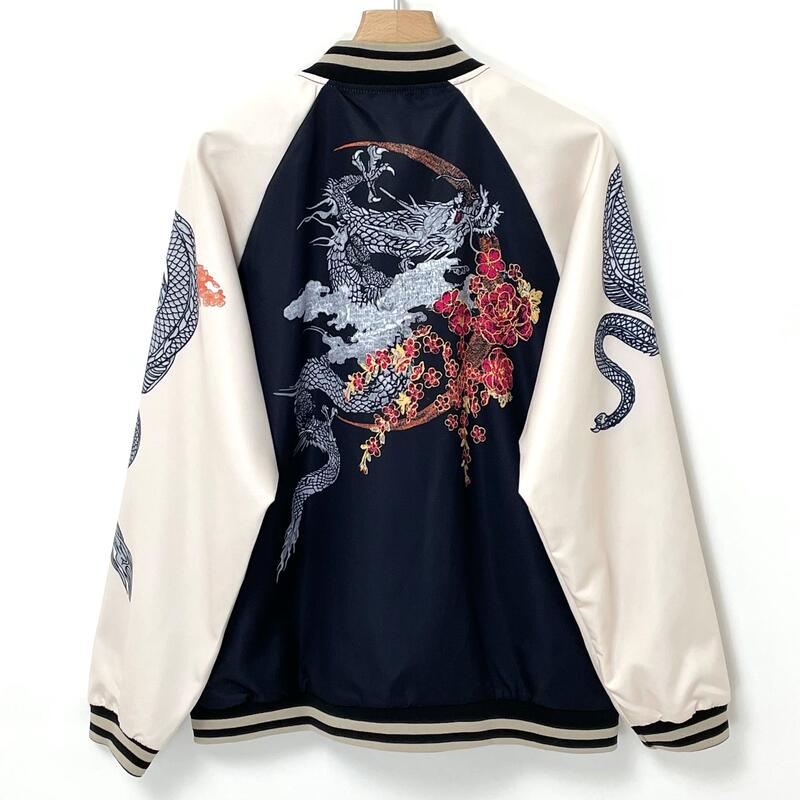 US.月に龍、スカジャン(新品)RK-A1N=