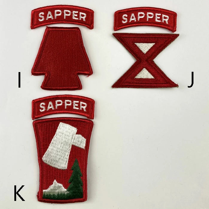 アメリカ軍 レッド SAPPER 部隊章ワッペン 新品 SAPPER-RED-