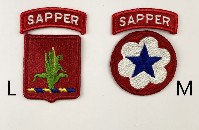 アメリカ軍 レッド SAPPER 部隊章ワッペン 新品 SAPPER-RED-