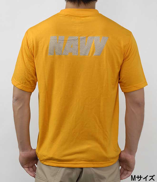 (8/1まで特価)デッドストック B品 新品 米軍実物 アメリカ海軍 U.S.NAVY イエロー トレーニングTシャツ T34N