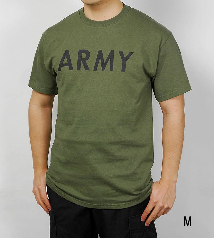 U.S.ARMY OD アーミー横文字 Tシャツ 新品 T41GIA-
