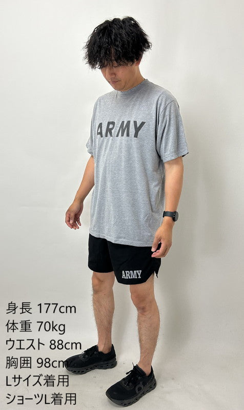 アメリカ軍 U.S.ARMY グレー 前期型 IPFU トレーニング Tシャツ USED T45U-