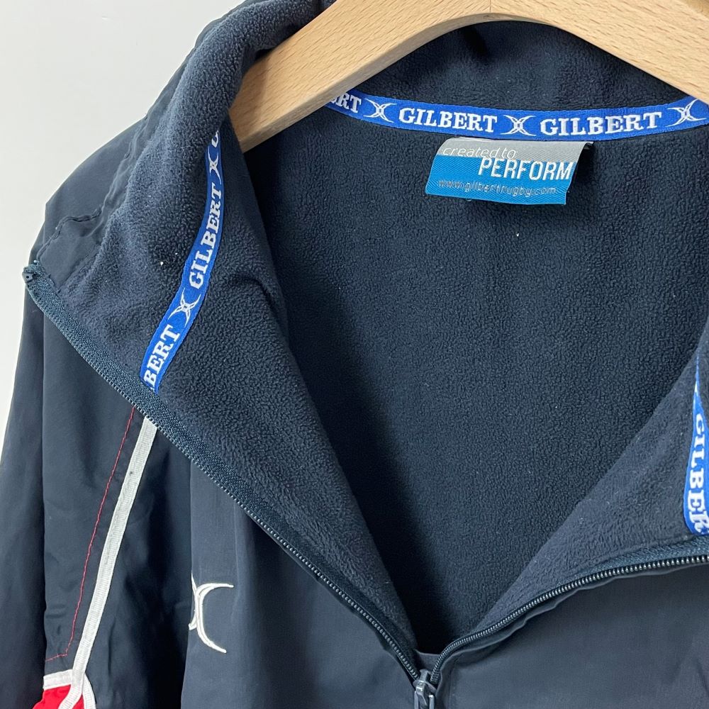 イギリス軍 ER ネイビー GILBERT/ギルバート ハーフZIP ラグビージャケット USED UK105=